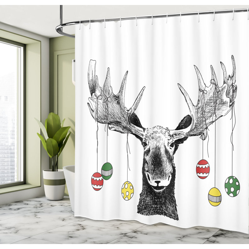 Mixed Shower Curtain with Hooks Included, 70" H x 69" W