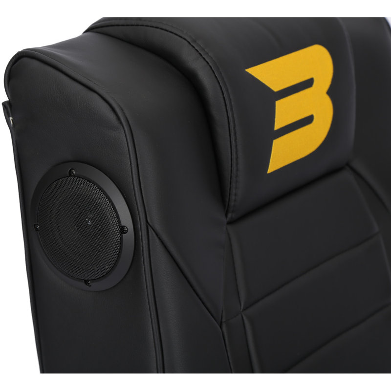BraZen Gaming Chairs Gaming Chair with Headrest, Black