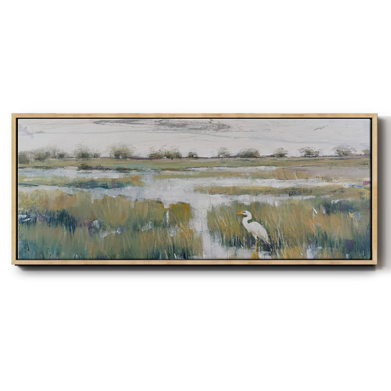 Marshland View VI, reproduction d'art sur toile, H 24 po x l 60 po x P 1,5 po, Naturel