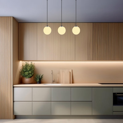 3 - Light Matte Black Kitchen Island Pendant