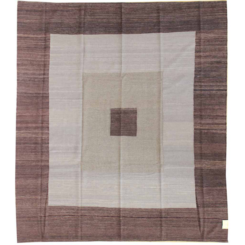 Tapis unique gris / chocolat 8 pi 9 po x 9 pi 5 po Concentric