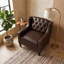 Fauteuil à oreilles de style Mid-Century avec boutons capitonnés et confort de haute résilience