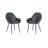  Modern PU Leather Upholstered Armchair – Matte Black Metal Frame Dining Chair-1481688830