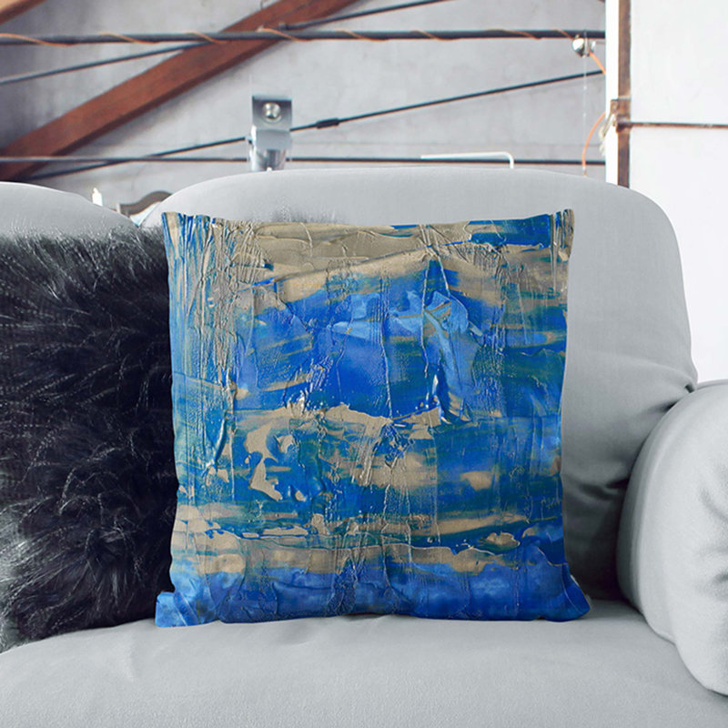 Abstract Square Cushion, 55 x 55 cm, Black