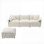 Canapés modulaires, canapé-lit moderne en L à 4 places de 103,5 po et repose-pieds mobile pour salon | Chenille | Crème-124535965