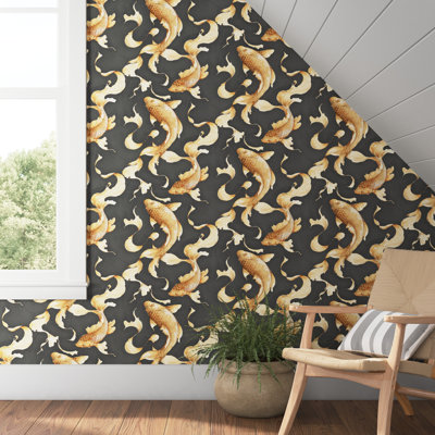 Rouleau de papier peint Hinesville Koi Fish L 32,81 pi x l 20,5 po