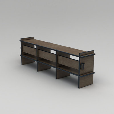 Modern TV Stand, Walnut Color, 86.6 x 27.6 x 15.0 inches | 100% Birch Plywood, Thickness: 0.7 inches | Industrial Design, 265 lbs Bearing Capacity | Perfect for Living Room & Entertainment Spaces, Stylish & Functional