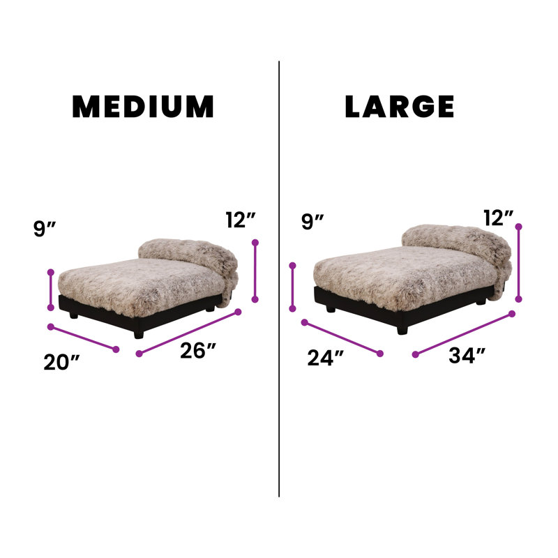 Soho Orthopedic Polyester Pet Bed, Gray, Medium (26 - 40 lbs)