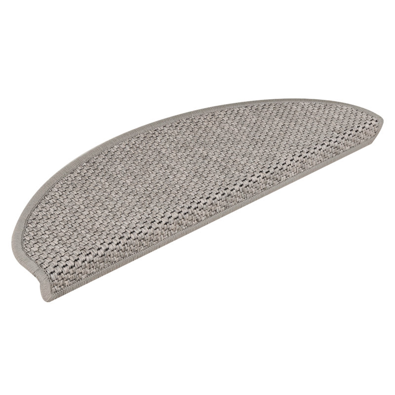 Shellson Non-Slip Stair Tread, Semi-Circle 21cm x 65cm, Silver