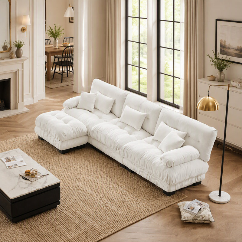 Canapé modulaire Luxury Luxury, White Chenille