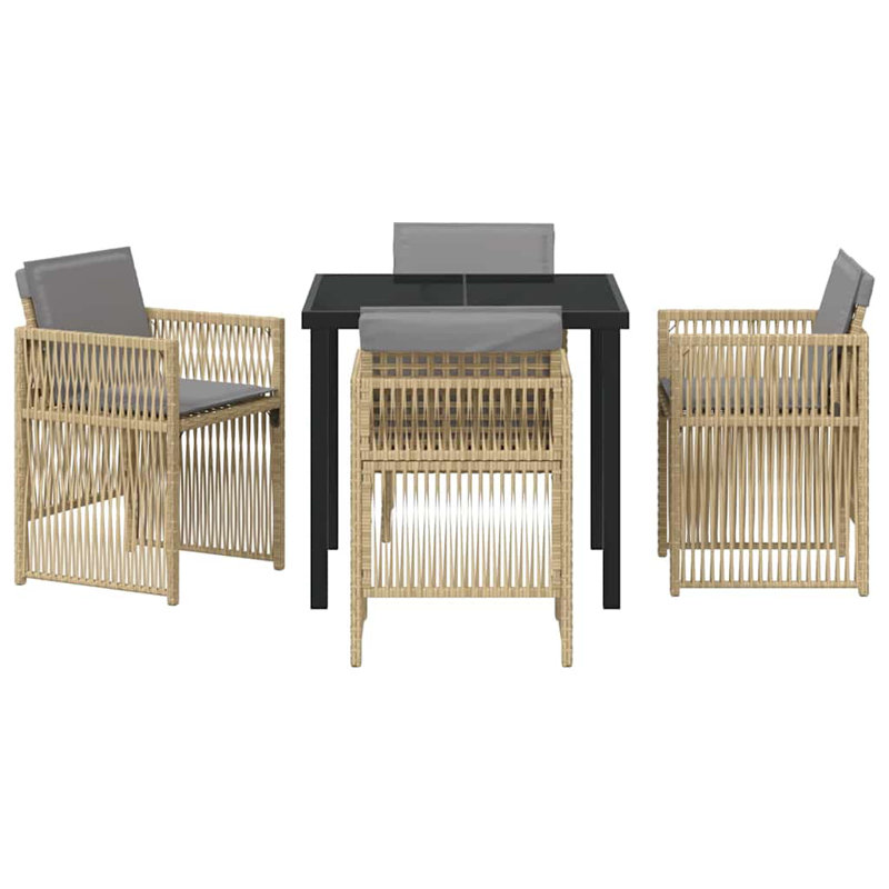 4 - Person Patio Dining Set with, 73cm H x 80cm W x 80cm D, Beige