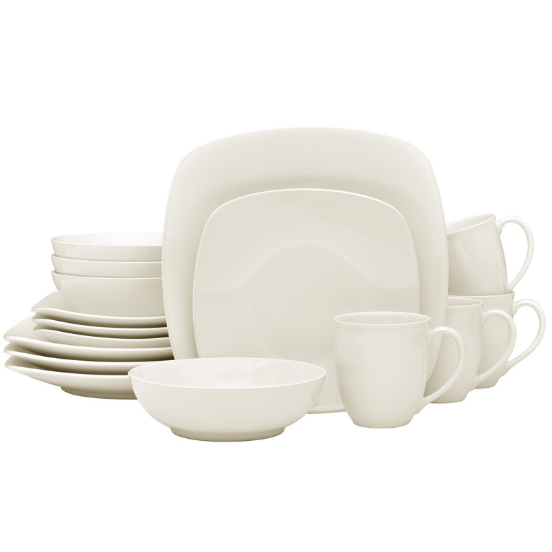 Service de table carré 16 pièces Noritake Colorwave, service pour 4, Beige