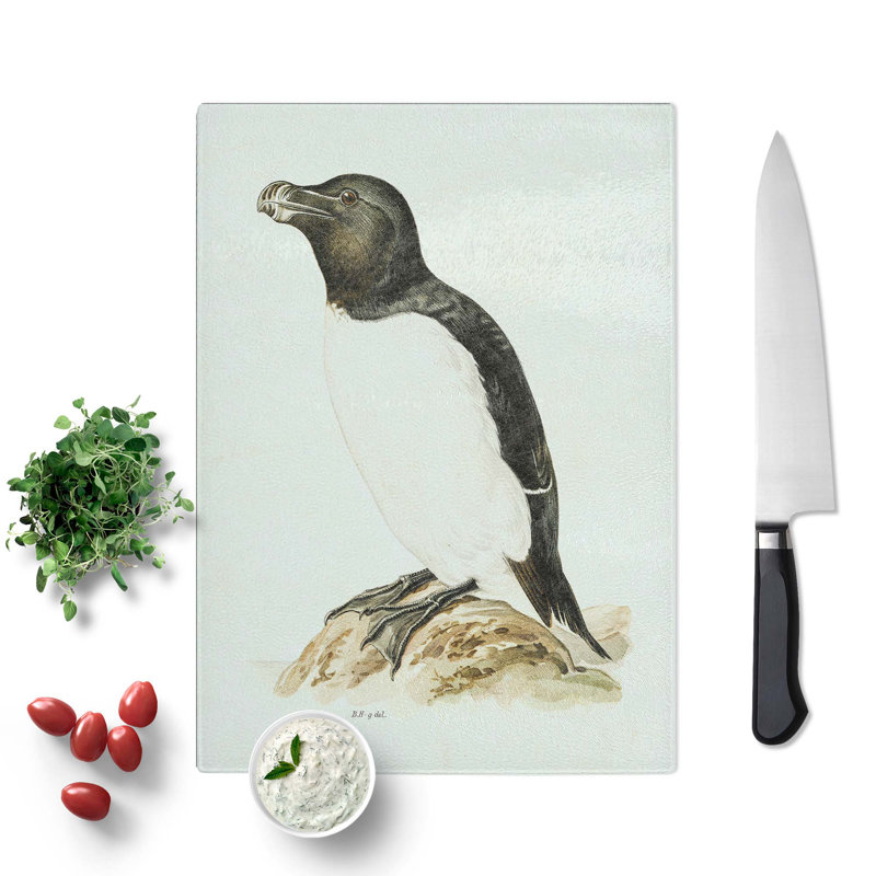 Tempered Glass Razorbill by Von Wright Chopping Board, 20 cm x 28.5 cm