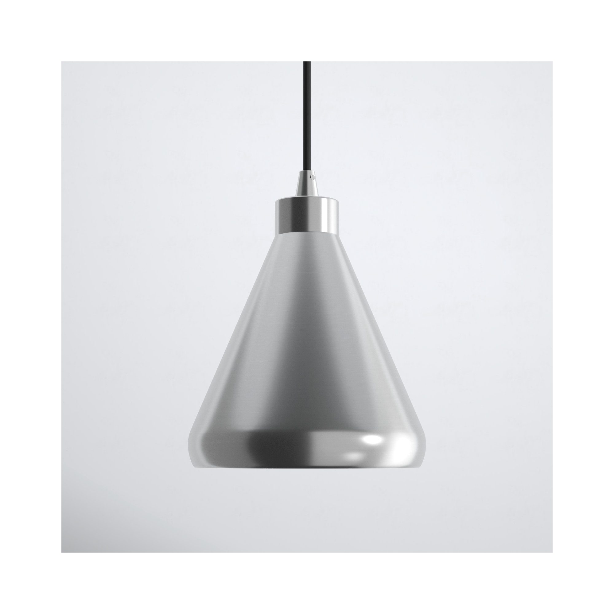 Schultz Metal 1-Light Single Dome Pendant with Adjustable Hanging Height , 13" H x 7" W x 7" D, Brushed Aluminum