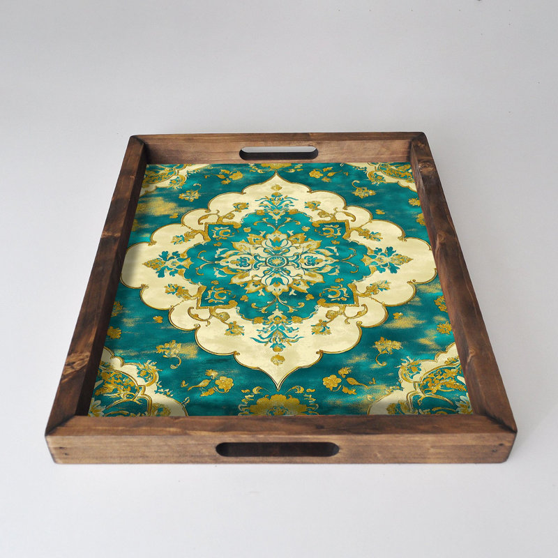 Elegant Solid Wood Tray, 18.9 x 15.0 x 1.6 inches | UV Printed on 0.2-inch Thick MDF | Perfect for Serving, Organizing, and Home Décor | Durable and Stylish Design for Any Occasion