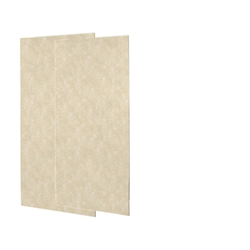 Solid Surface Two Panel Shower Wall, Cloud Bone, 72" H x 36" W x 0.25" D