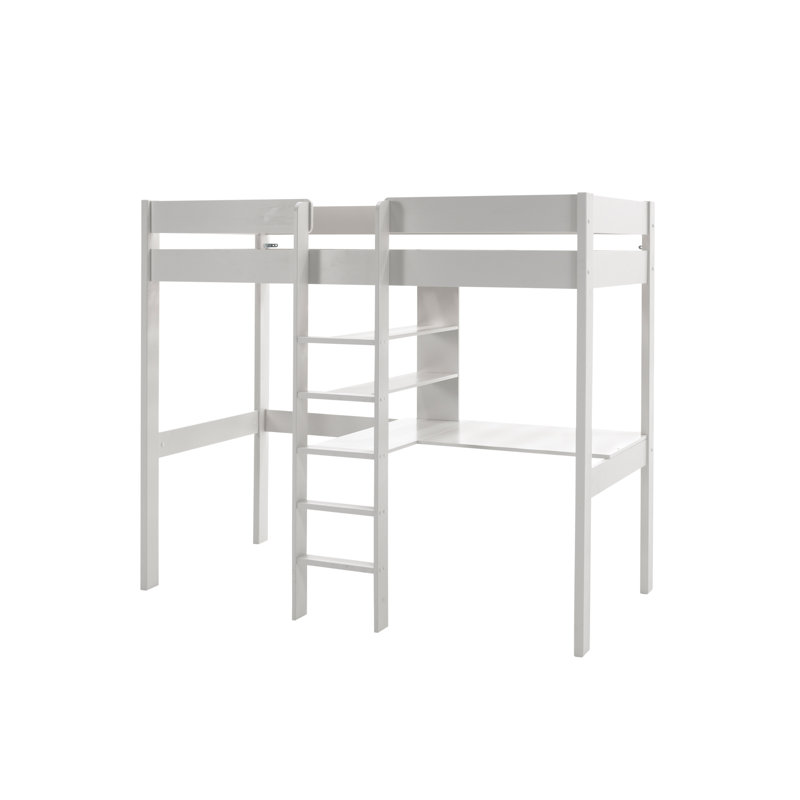 Oliver High Sleepers with Built-in Ladder Included with Desk Included, White