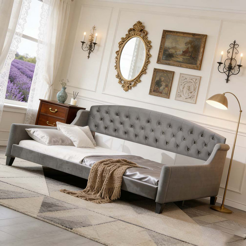 Lit de jour Modern Luxury, Gris, Double
