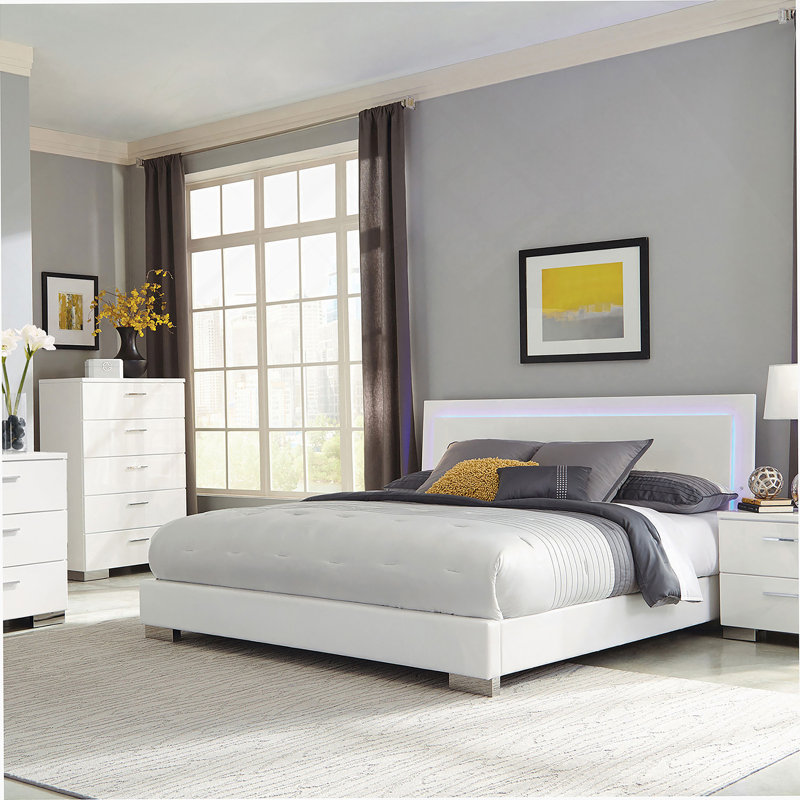 Commode 6 tiroirs blanche ultrabrillante