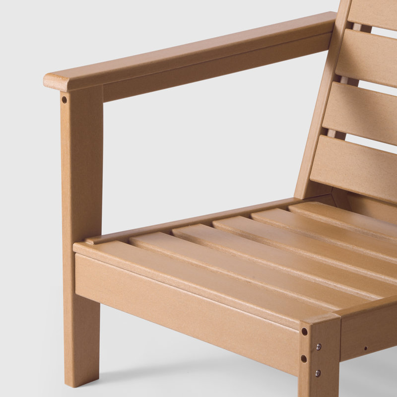Fauteuil droit à assise profonde, Brun
