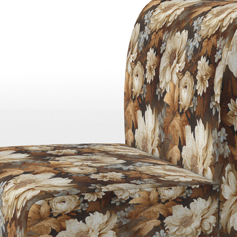 Rustic Victorian Brocade Victorian Motif - Chaise d'appoint de chalet rembourrée à motif floral