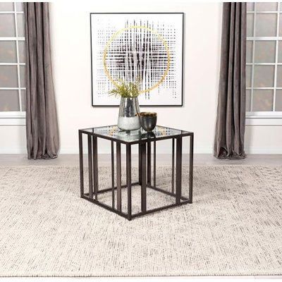 Anthoins Glass Top End Table