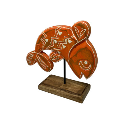 Tangerine Fish on Stand - Orange Henna