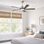 Ventilateur de plafond 52 po à 5 pales en bois massif de style transitionnel avec lumière DEL et télécommande-1126950988