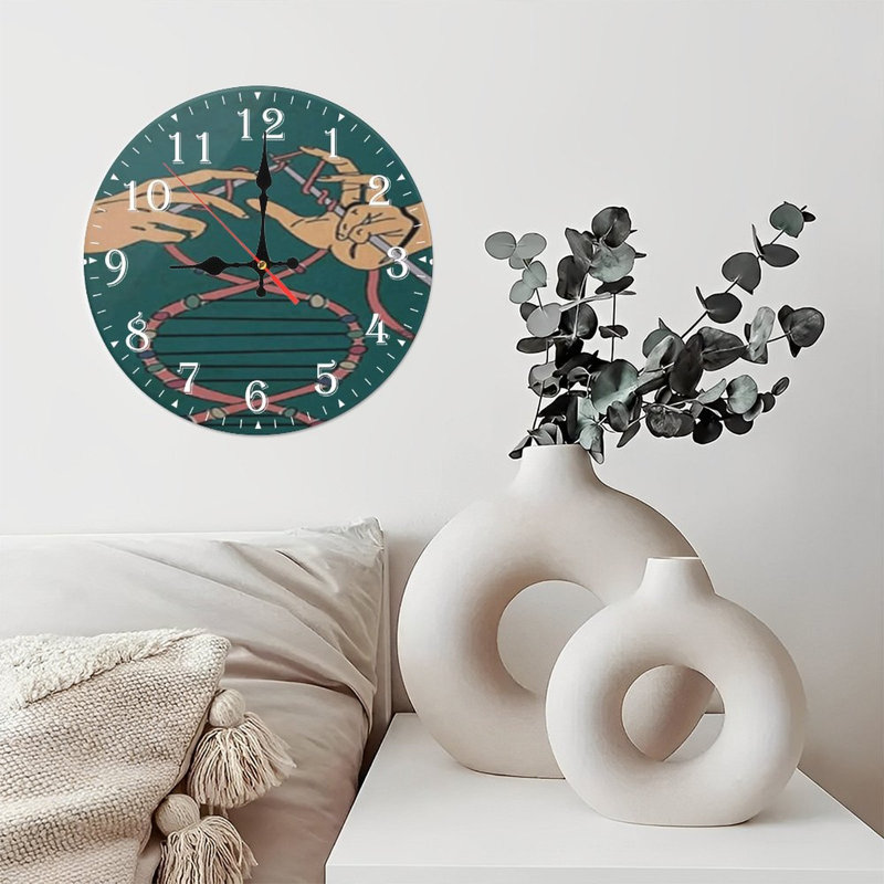 Horloge murale en bois 10 po, mouvement silencieux, à piles (piles AA non incluses), décor artistique, parfait pour les décorations