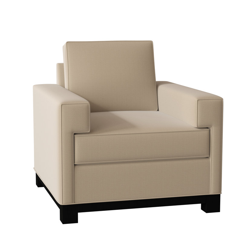 Fauteuil de 38 po de largeur Grace, Toile de jute Marlow, Noir, Dure