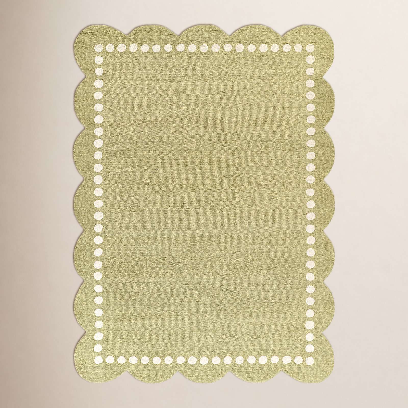 Lola Green Hand-Tufted Wool Rug, Runner 2'3" x 8'