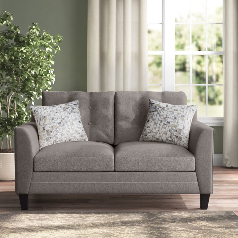 Upholstered 59.5'' Loveseat, Wexler Flannel