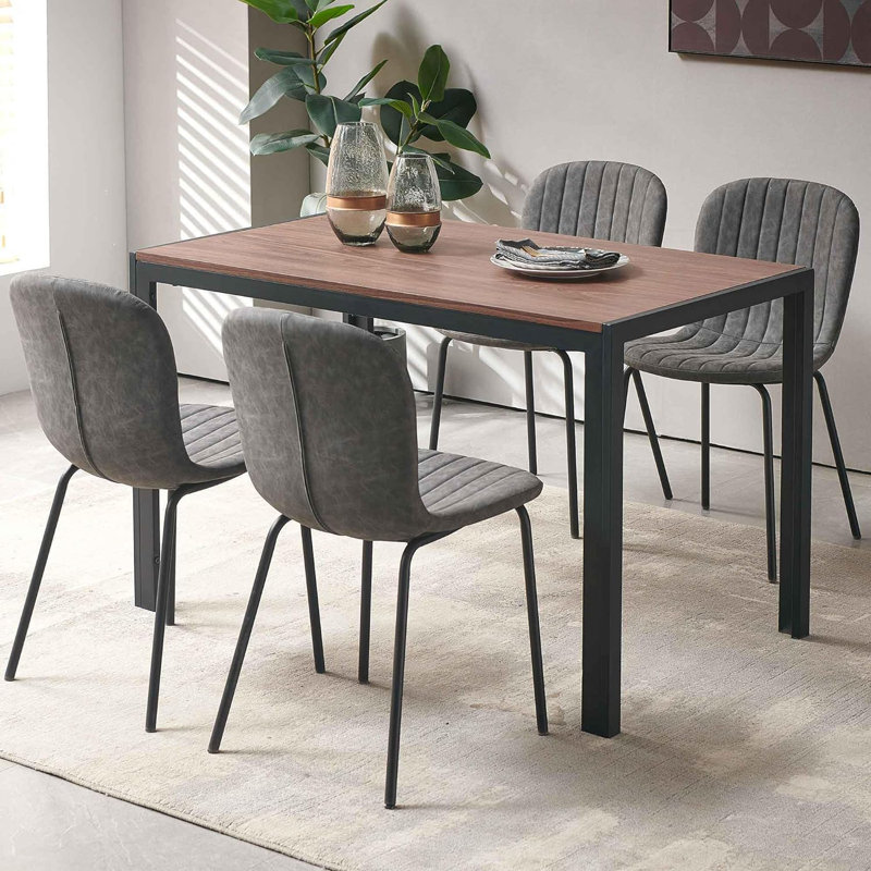 4 - Person Four Leg Dining Set, Gray