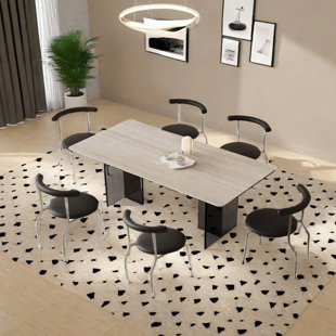 Vintage sintered stone acrylic dining table set