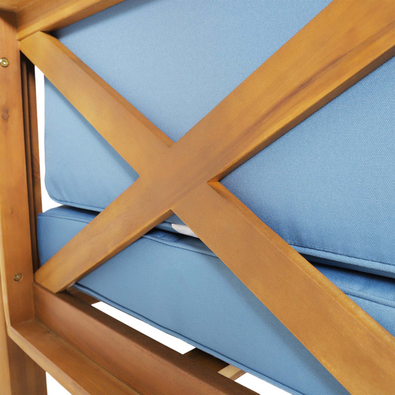 Fauteuil d'angle Brava, Bois, Bleu