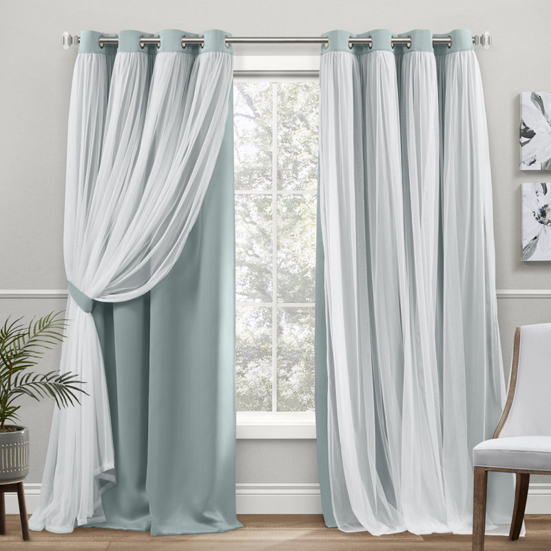 Nunley Room Darkening Curtain Pair, 52" W x 108" L, Seafoam
