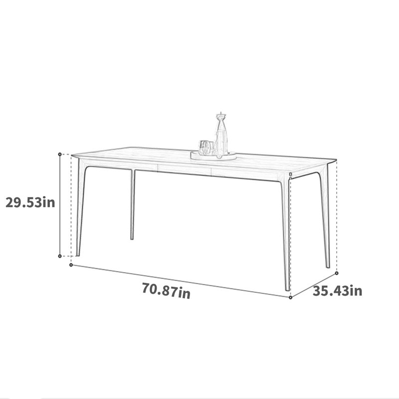Table de salle à manger Minny, H 29,53 po x L 70,87 po x l 35,43 po