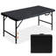 Table pliante d'extérieur multifonctionnelle de 4 pi pour pique-nique, jeux et bureau, paquet de 2, hauteur réglable de 21,8 po à 29,4 po, verrouillage par gravité, pieds enveloppés de mousse, barbecue à usage intérieur / extérieur, fête,