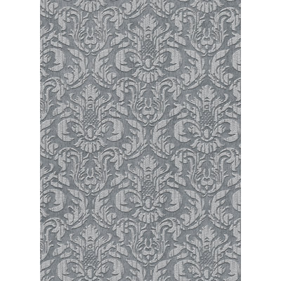 Sculpted Damask Anthracite Wallpaper