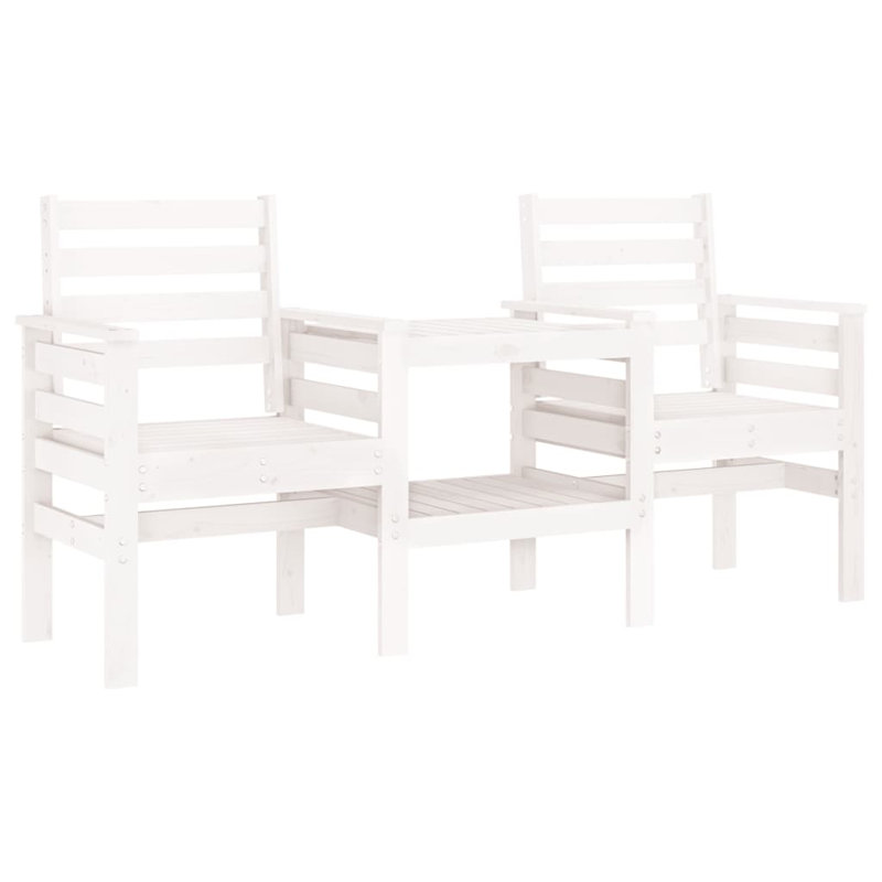 Amett Solid Wood Outdoor Bench, White