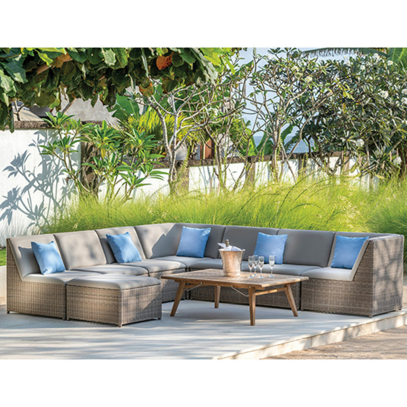 Milano Outdoor Ottoman, Driftwood