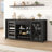70.9" Industrial Home Bar Cabinet with Mini Fridge Space, Wine Rack, Stemware Holders and Drawer, Fridge Not Included-102380460