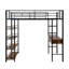 Lit mezzanine avec bureau et tablettes, noir-1688054806