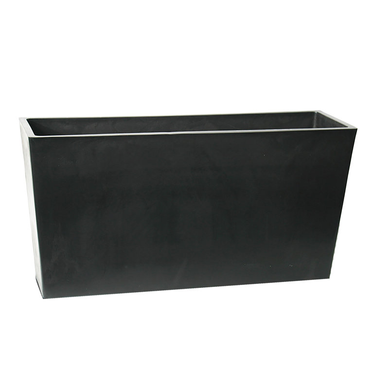 Cara Handmade Planter Box, 6" H x 14" W x 6" D, Gray