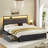 Antioch Upholstered Bed Frame with 2 Storage Drawers, Modern Platform Bed with Charging Station & LED Light, No Spring Box Needed-1252420720-1242796909