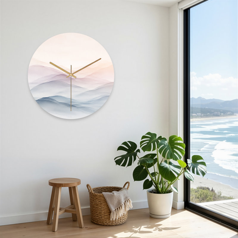 Horloge murale abstraite en verre pastel, Petit
