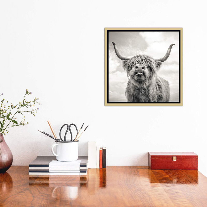 " Funny Girl " by Mark Gemmell, 26" H x 26" W, Picture Framed Canvas, Gold