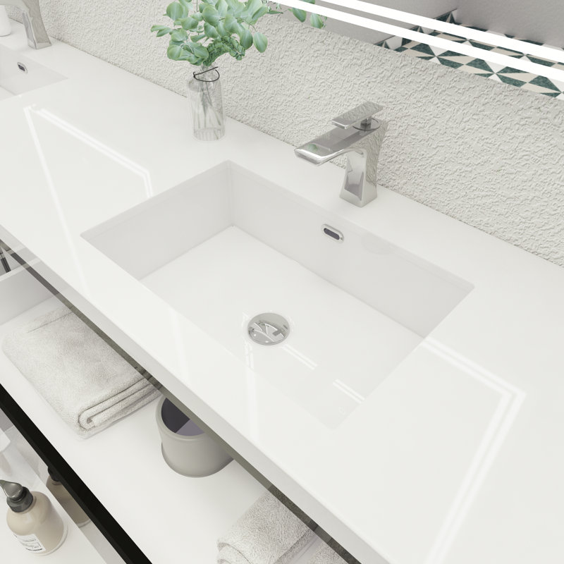 Amahia Double Bathroom Vanity with Acrylic Top, High Gloss Black