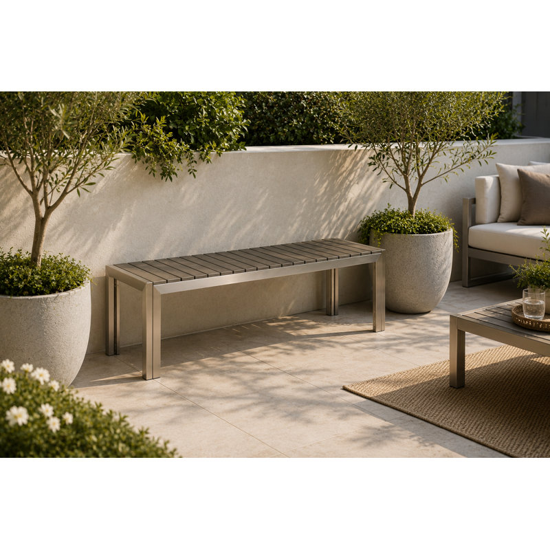 Banc en aluminium Alynne, Gris