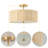  14.25” Farmhouse 3cct Led Flush Mount Ceiling Light With Paper Rope Shade